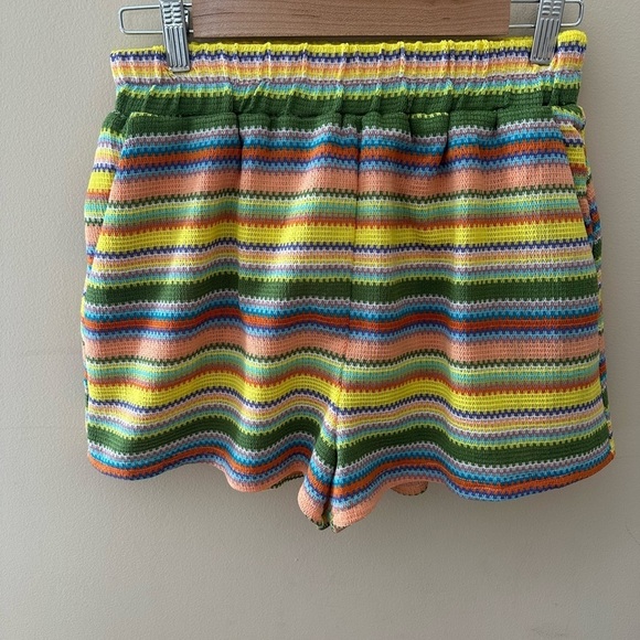 Vici colorful texture stripe Mini shorts size small - Picture 5 of 6